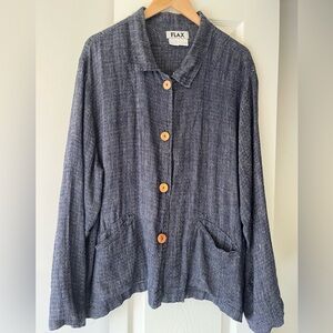 Flax Women's Navy Utility Jacket